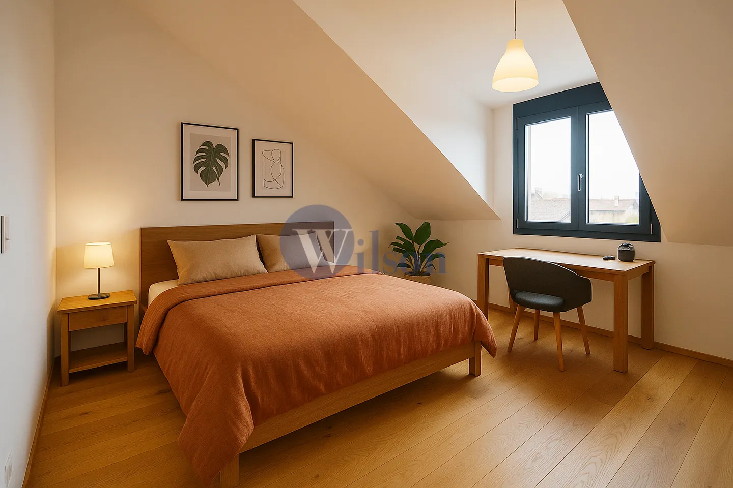 Charming 2-room furnished apartment in the attic - Photo 1 of 3