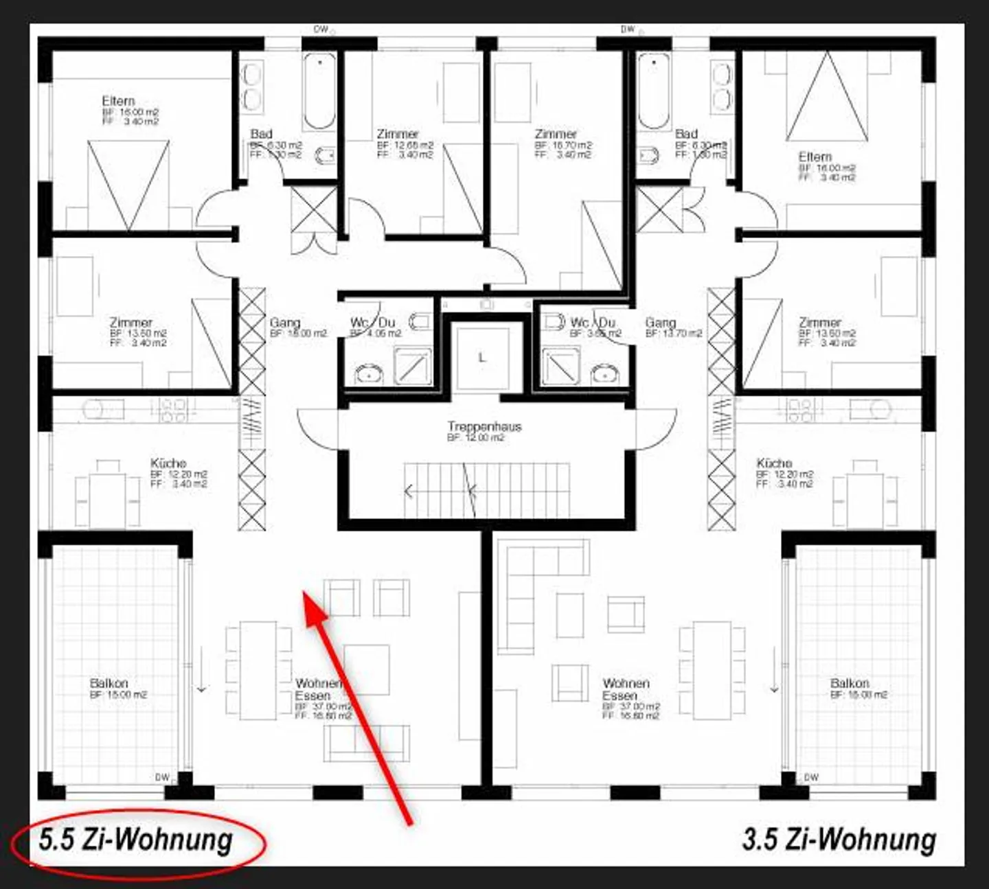 5.5 Room Apartment in Ibach - Photo 2 of 2