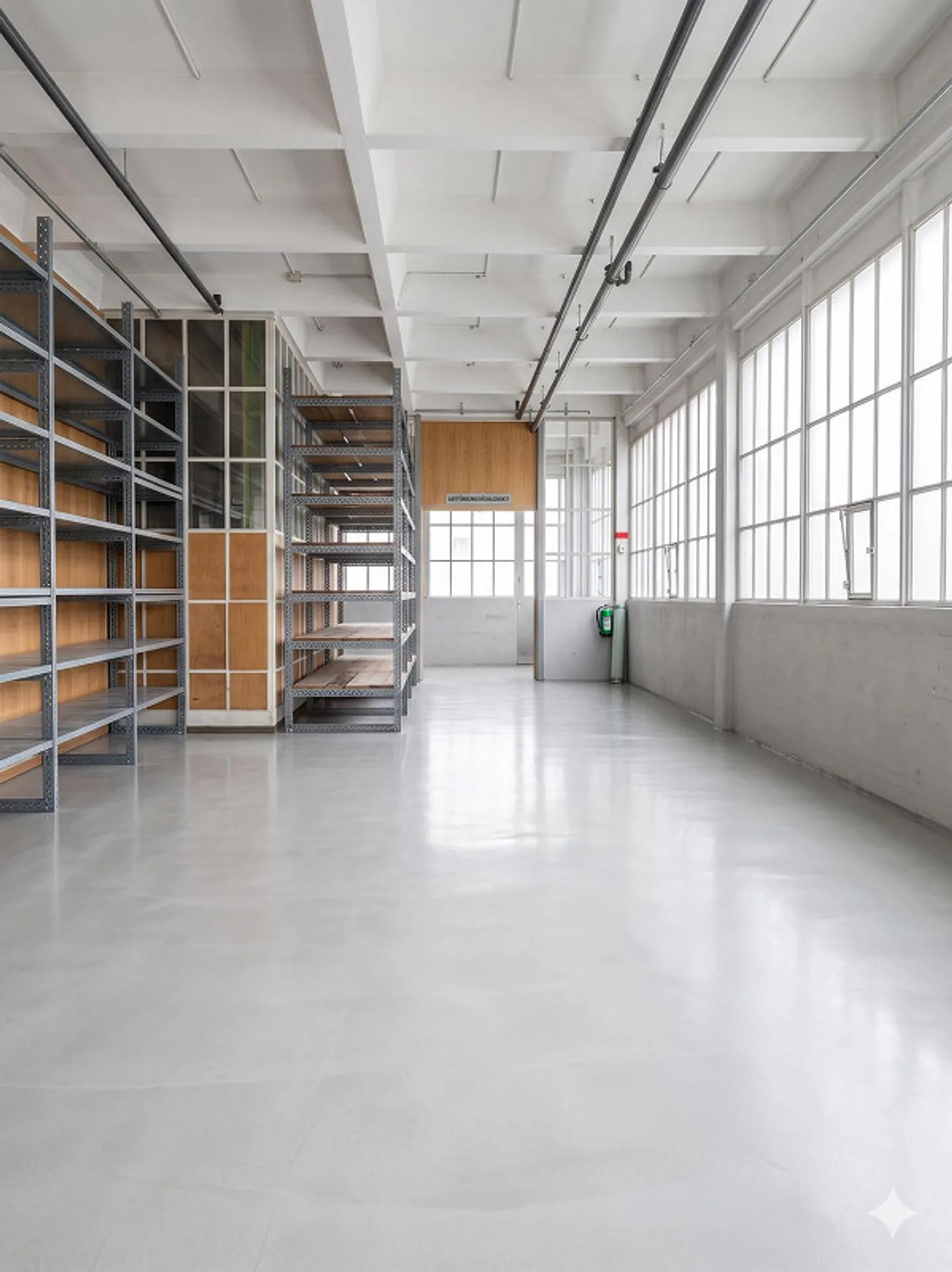 Storage room 132 m² with ramp access and high shelves - Photo 1 of 3