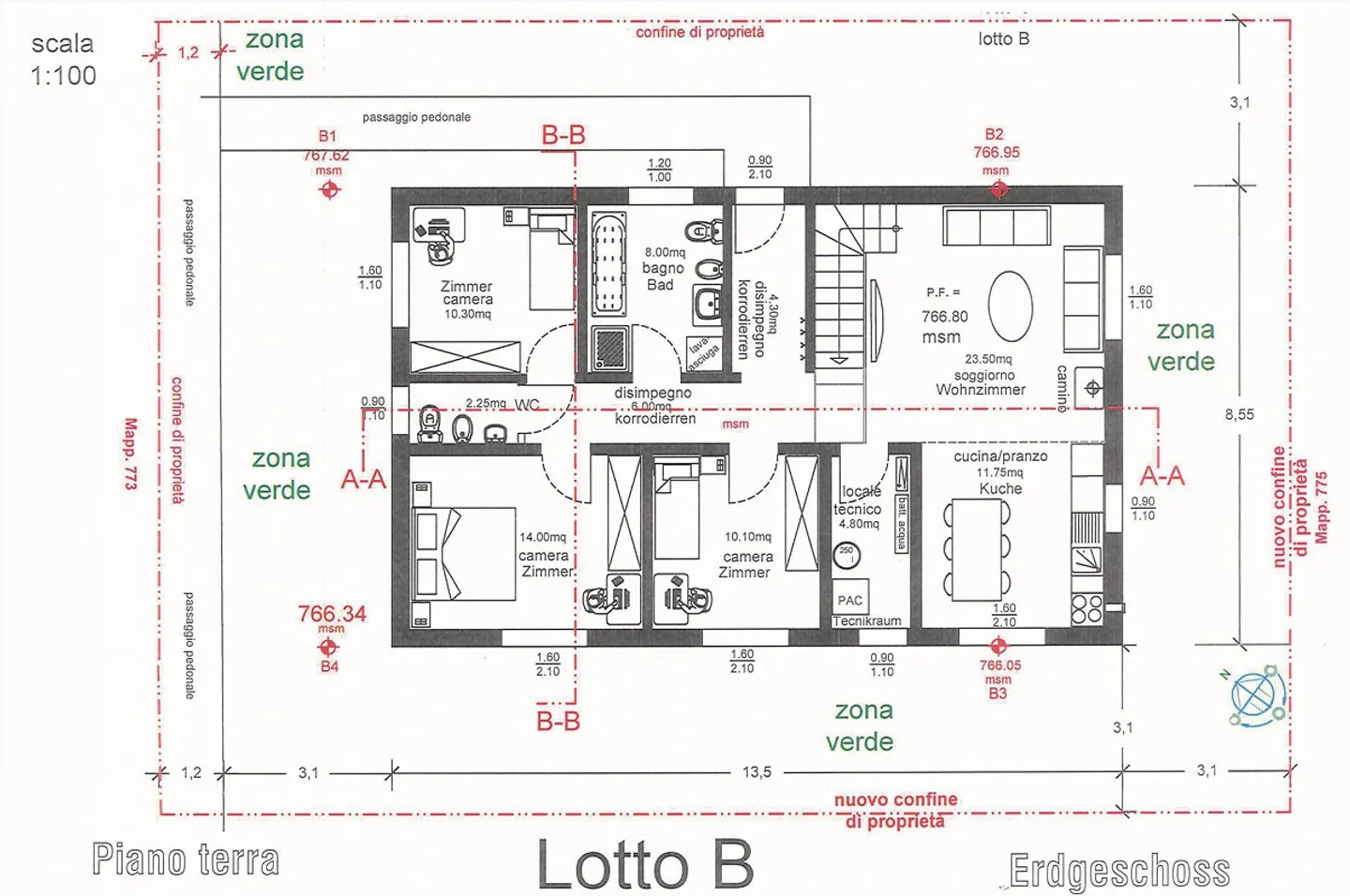 NEW BUILD IN FAIDO - SEMI-DETACHED HOUSE WITH 4.5 ROOMS, GARDEN AND MOUNTAIN VIEW - Photo 4 of 12