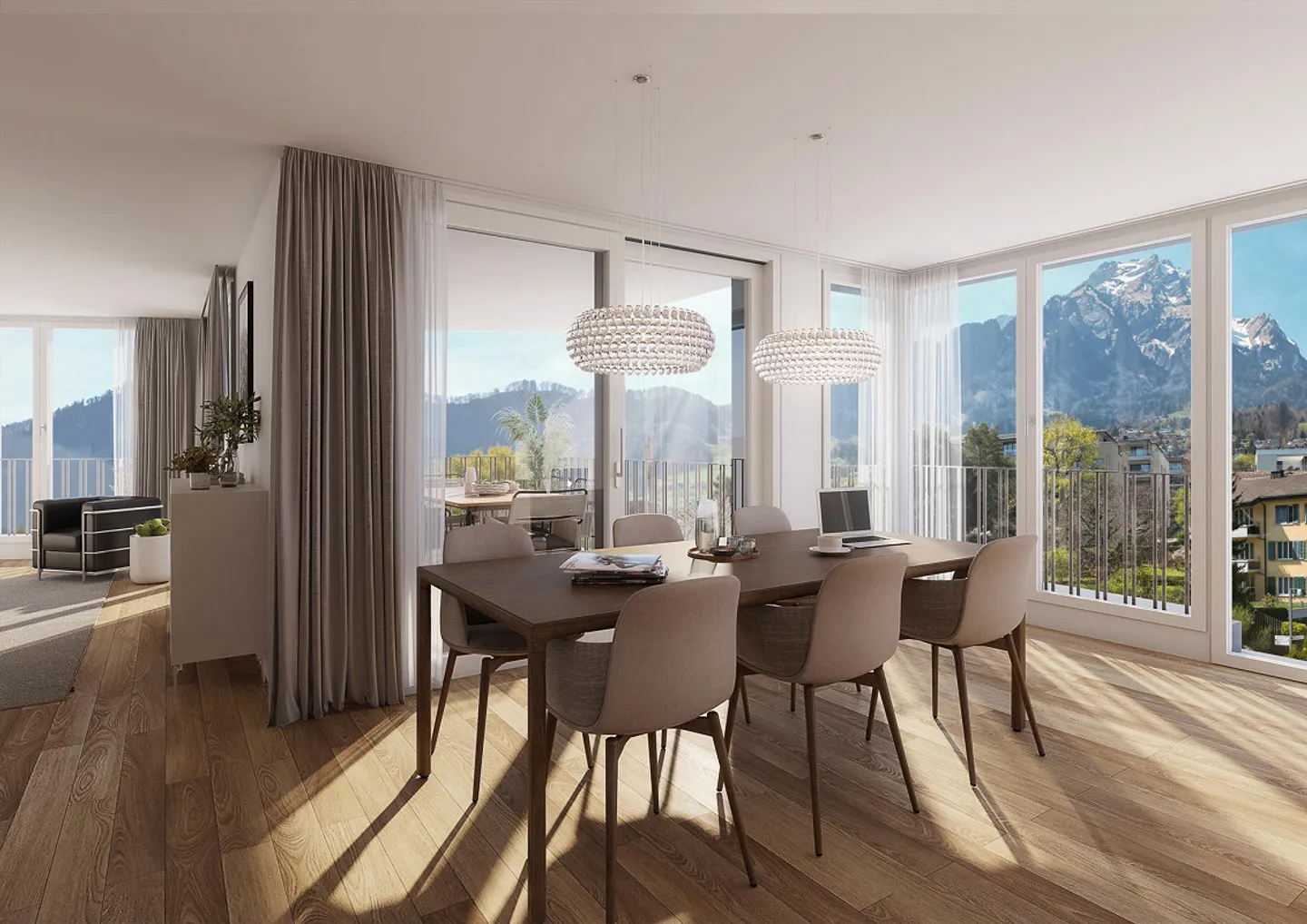 Elegante Terrassenwohnung in Hergiswil - Foto 3 von 9