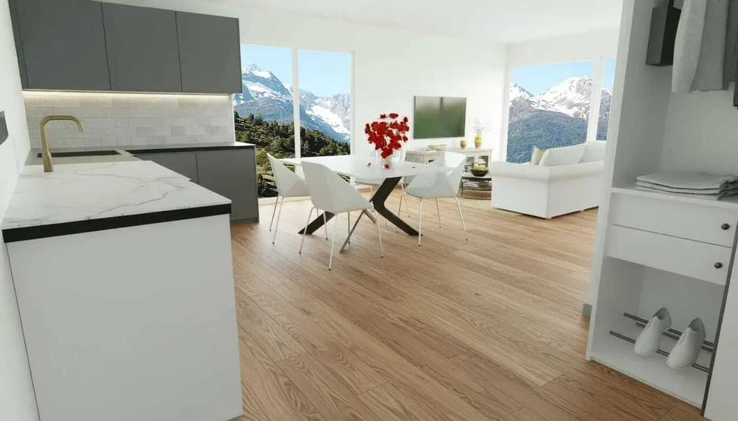 Appartement 2.5 pièces dans un nouveau bâtiment multifamilial avec vue sur la montagne à Zeneggen - Photo 6 sur 7