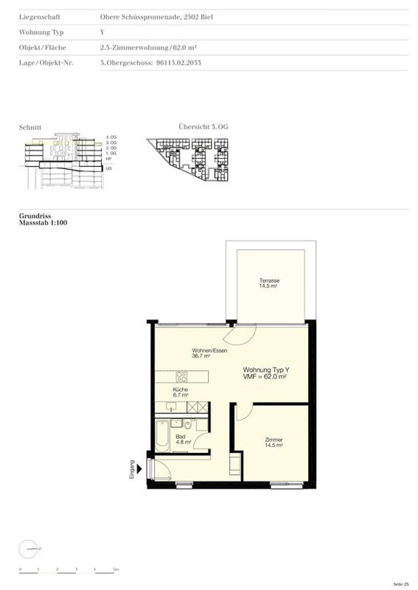 Stilvolles Apartment in Biel - Foto 9 von 10