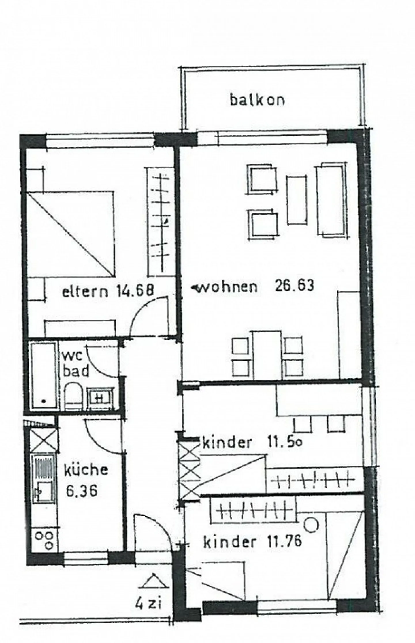 Geräumige Wohnung mit Grünblick - Foto 7 von 7