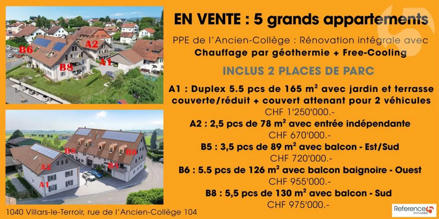 Villars-le-Terroir: appartamento di 130 m2 modulabile in 4,5 o 5,5 stanze con bel balcone a sud-ovest - Foto 8 di 12