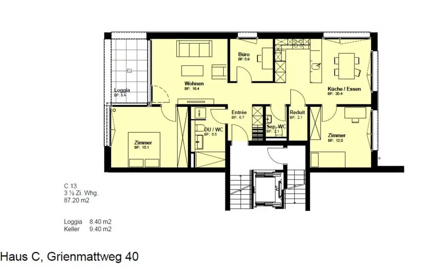Modern 3.5-room apartment with a view of greenery - Photo 7 of 7