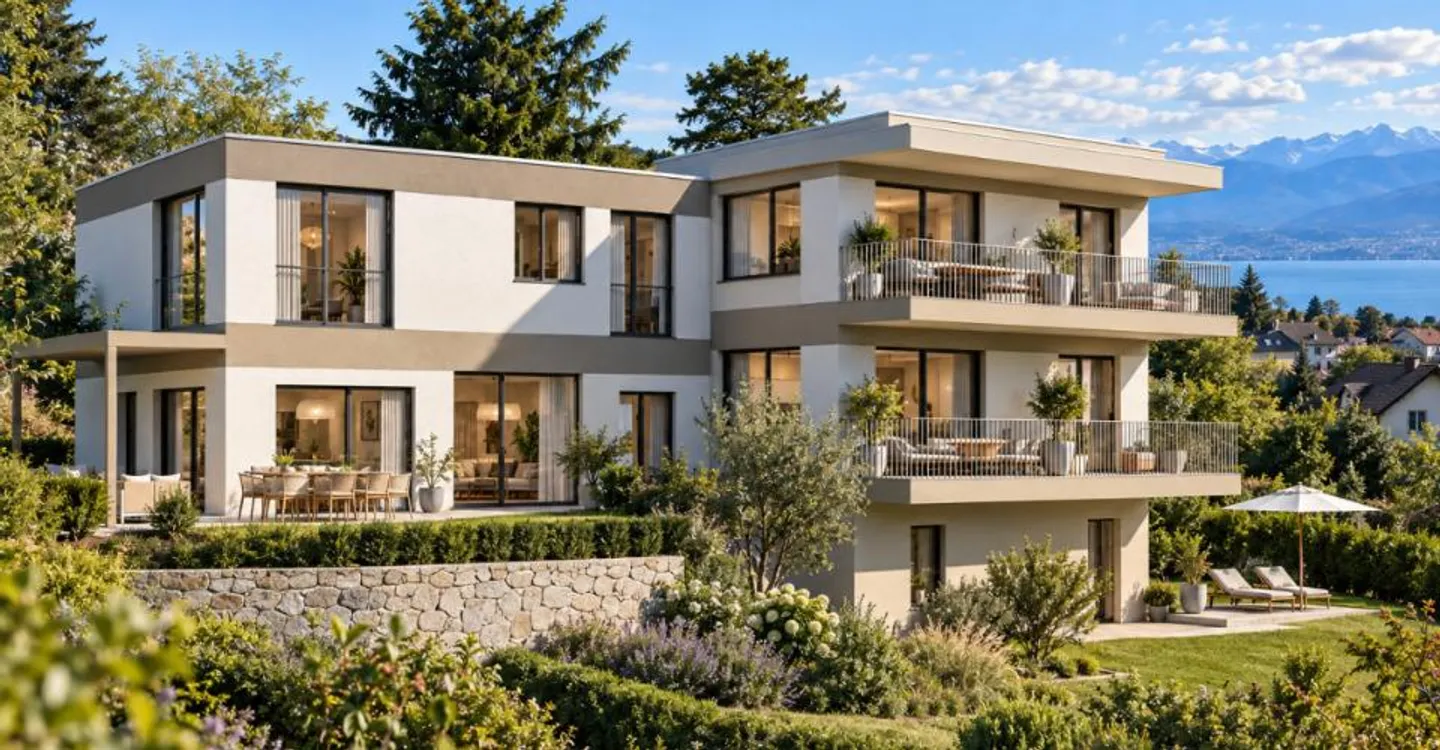 TOUR-DE-PEILZ | 4,5 neue Zimmer im Obergeschoss mit Terrasse & Garten - Foto 1 von 3
