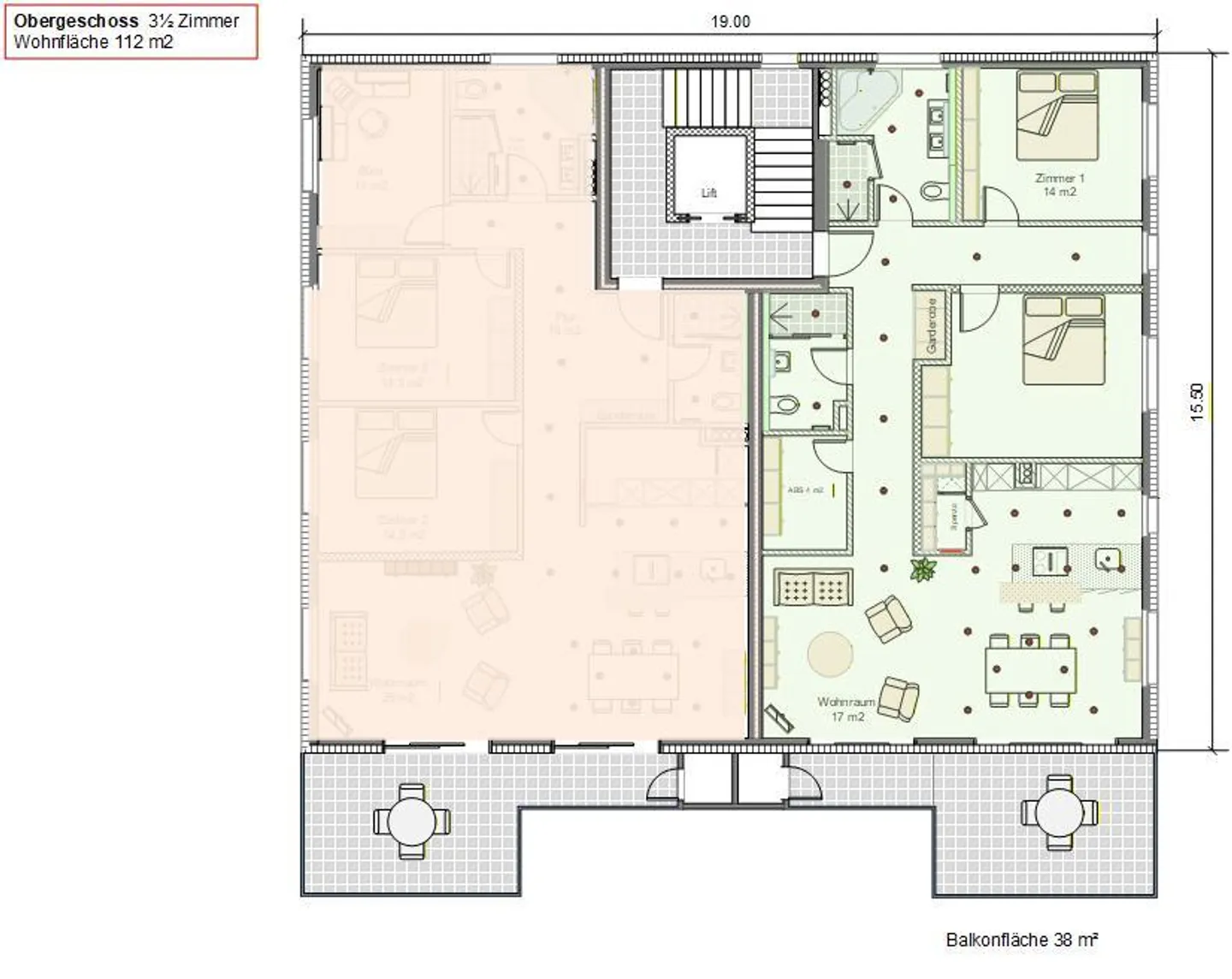 3.5 Room Apartment for Rent - Photo 2 of 7