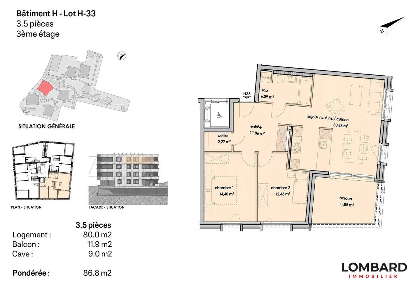 Penthouse mit 3,5 Zimmern im 3. Stock - Foto 6 von 6