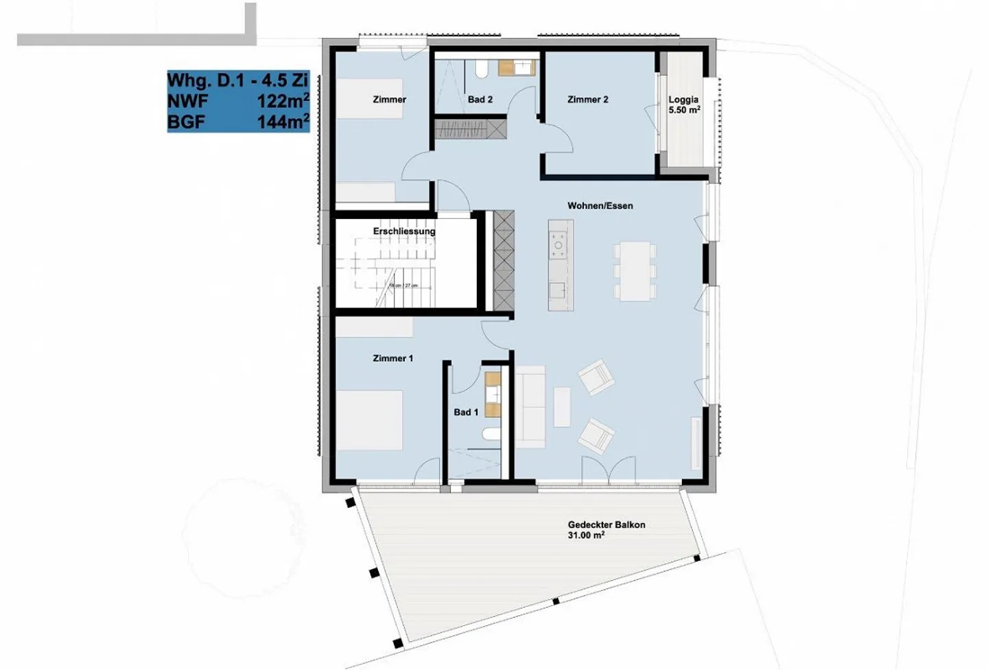 Modern 4.5 room apartment in Tomils - Photo 4 of 4
