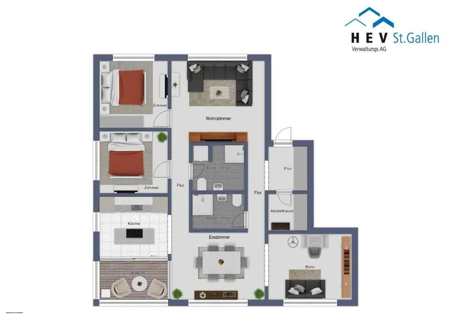 Hochwertige 4.5-Zi. Wohnung mit Loggia & Weitblick - Foto 12 von 12