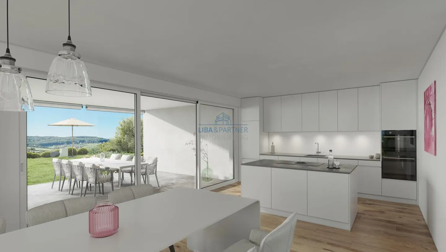 Appartement de jardin luxueux 4.5 pièces avec vue panoramique | Rodersdorf - Photo 2 sur 8