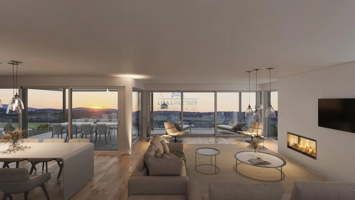 Appartement de jardin luxueux 4.5 pièces avec vue panoramique | Rodersdorf - Photo 3 sur 8