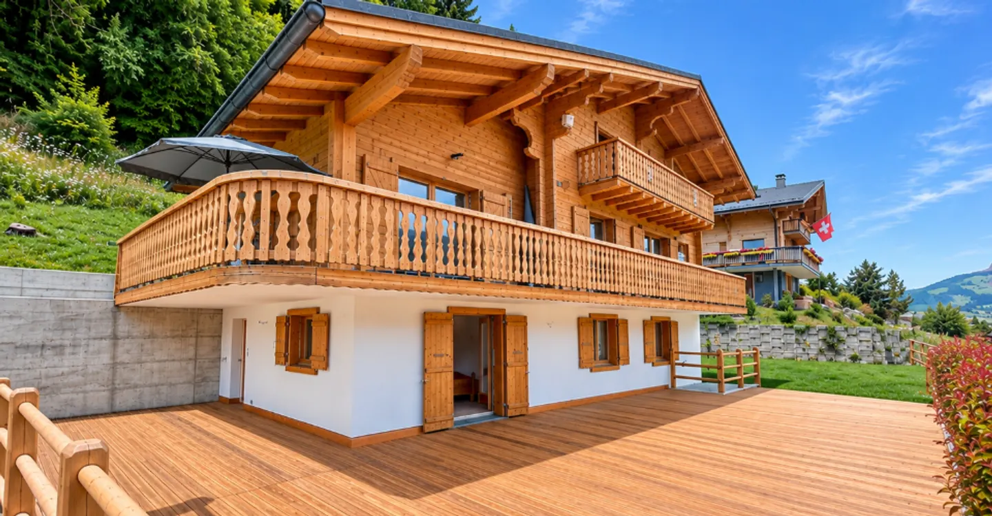 Wunderschönes Chalet mit freiem Blick auf die Dents-du-Midi - Foto 1 von 12