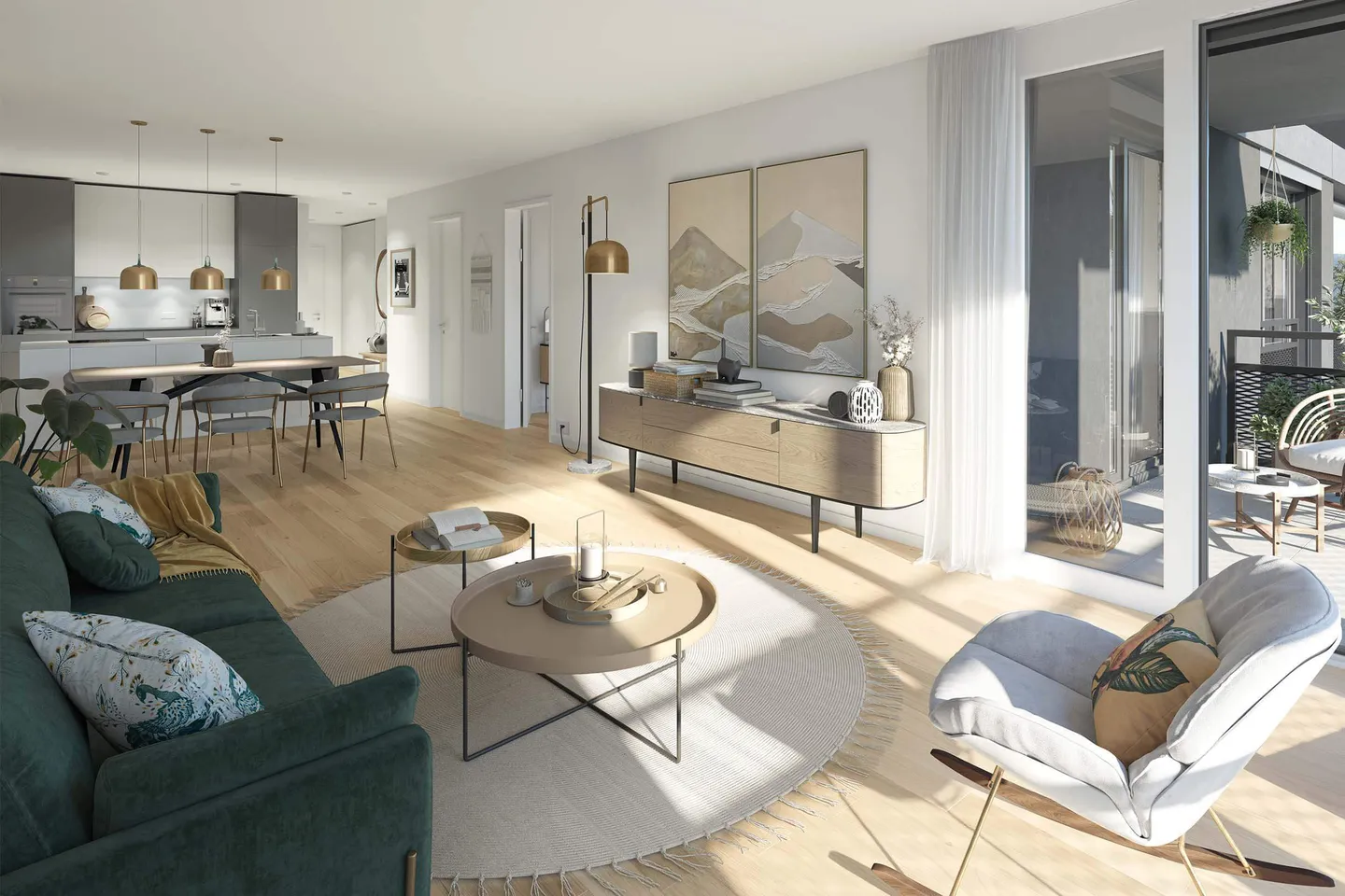 Modernes Apartment mit Eichenparkett - Foto 3 von 7