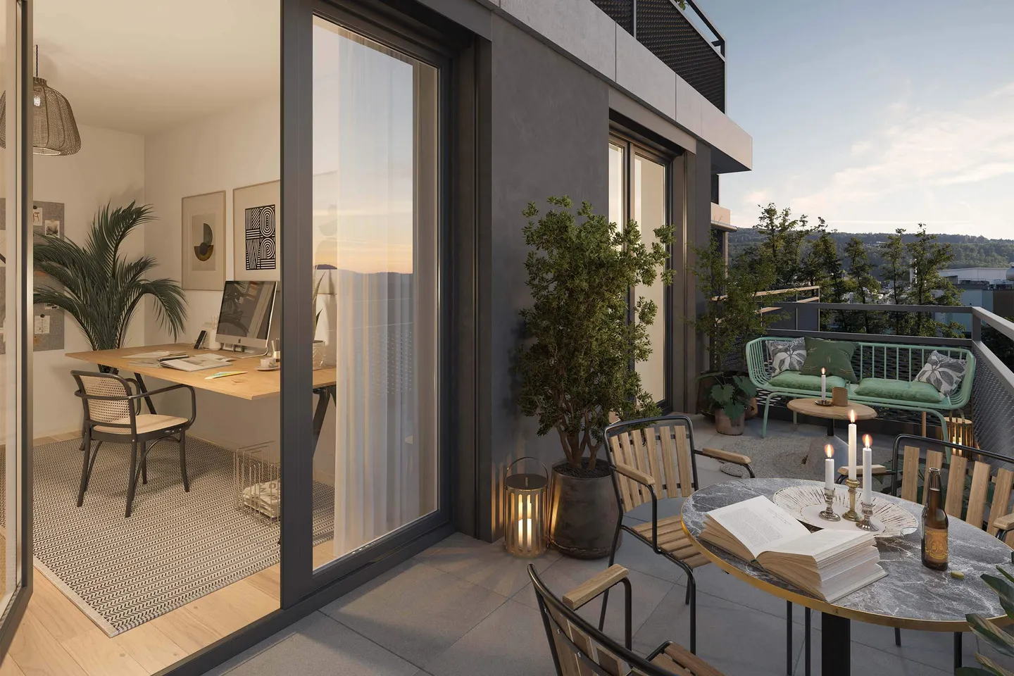 Modernes Apartment mit Eichenparkett - Foto 6 von 7