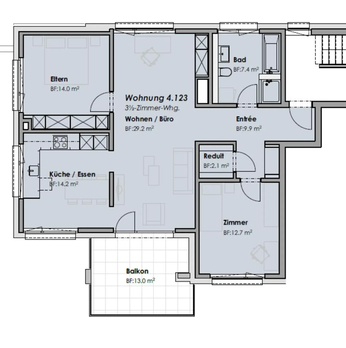 Schöne 3.5-Zimmerwohnung in Grossdietwil - Photo 9 sur 9