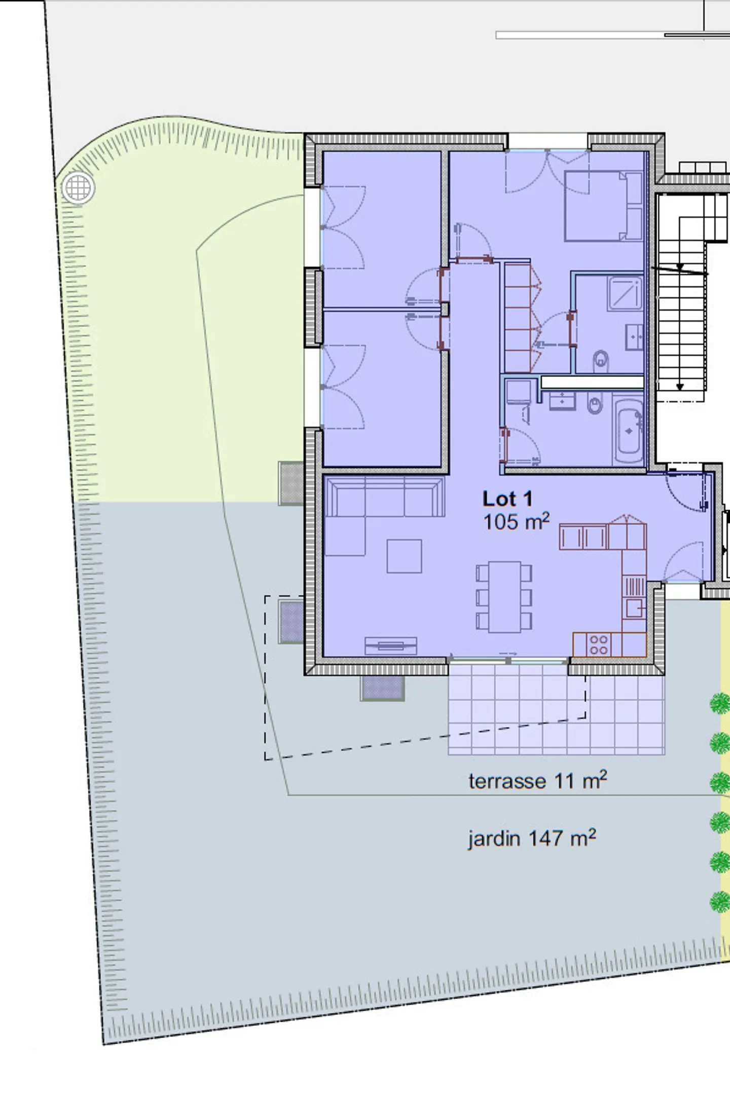 4,5 pièces rez-de-chaussée avec place de parking souterrain LOT 1 - Photo 10 sur 13