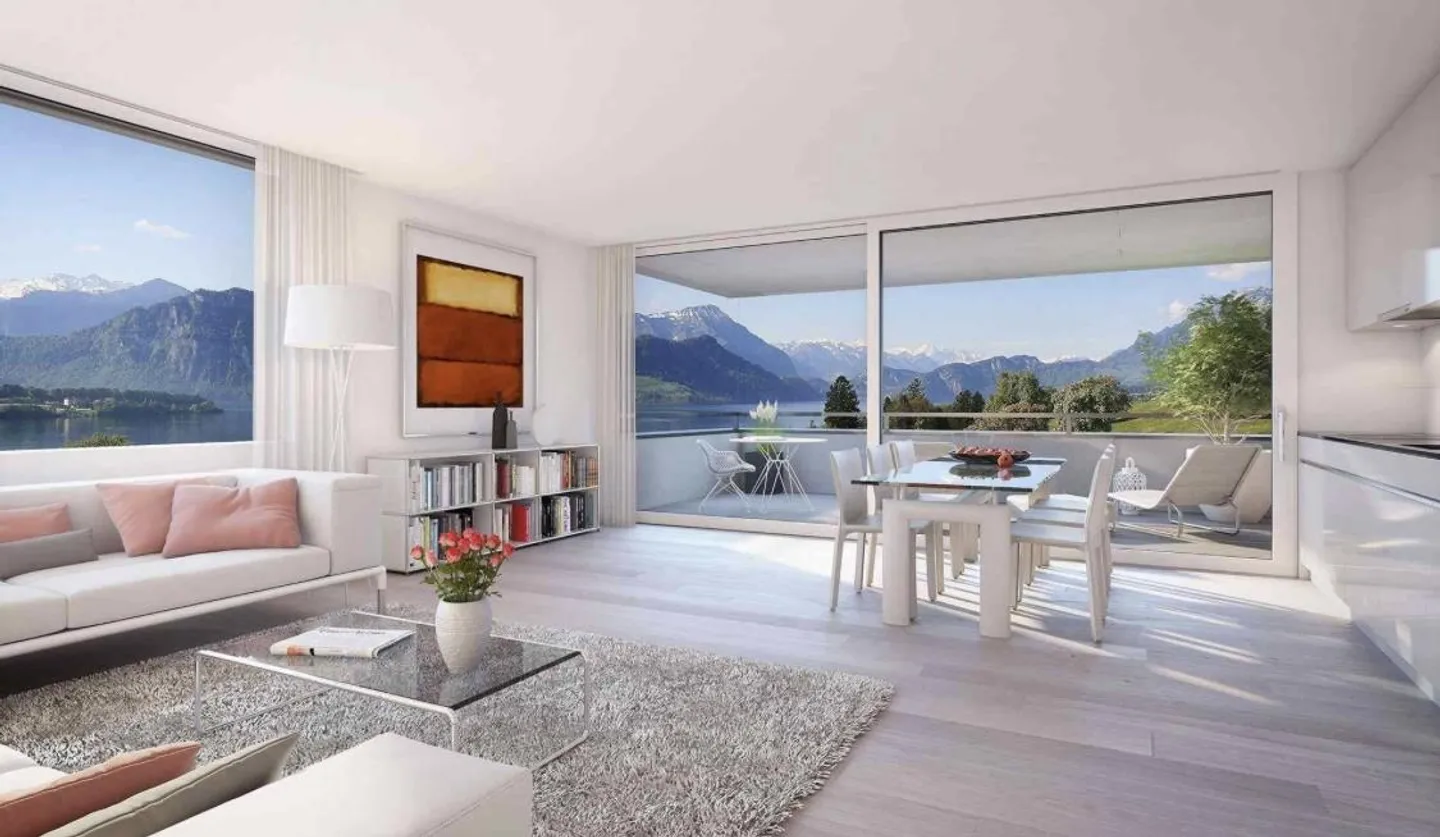 Appartamento da sogno di 2,5 stanze con vista sulle montagne e sul lago - Meggen - Foto 1 di 8