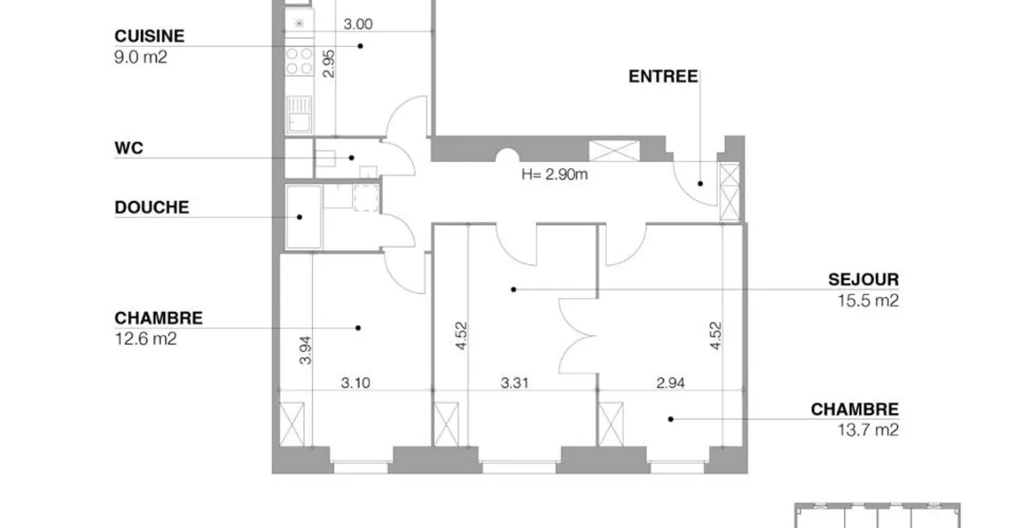 Appartement Charmant à Planpalais - Photo 1 sur 3
