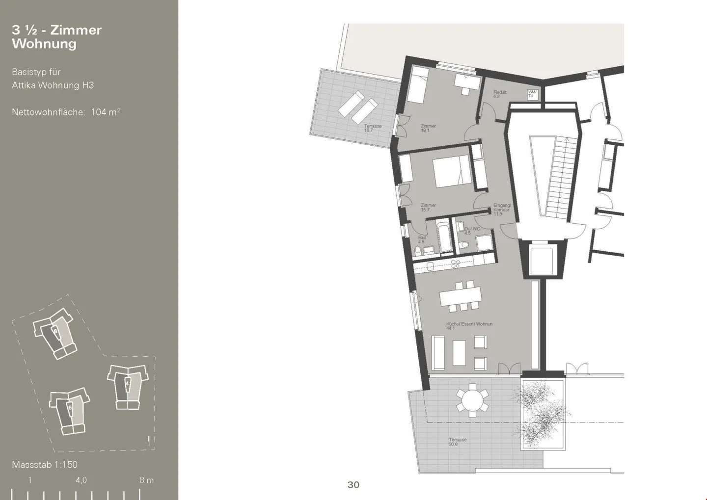 Attikawohnung mit wunderschöner Fernsicht auf 2 separaten Terrassen - Foto 11 von 14