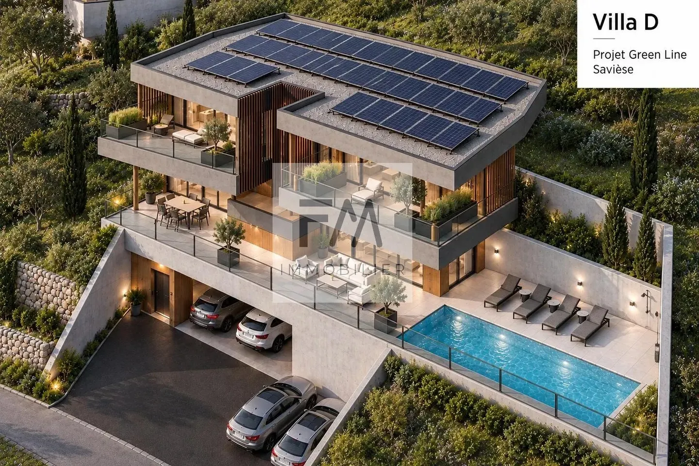 Villa individuale contemporanea di 5 stanze con 109 m² di terrazze - Foto 2 di 4
