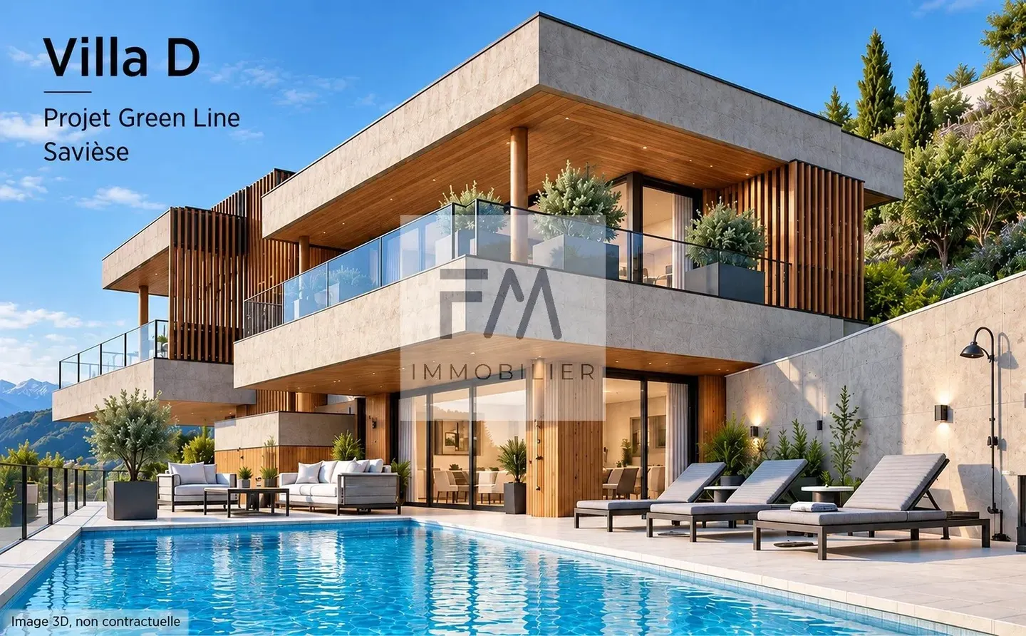 Villa individuale contemporanea di 5 stanze con 109 m² di terrazze - Foto 3 di 4