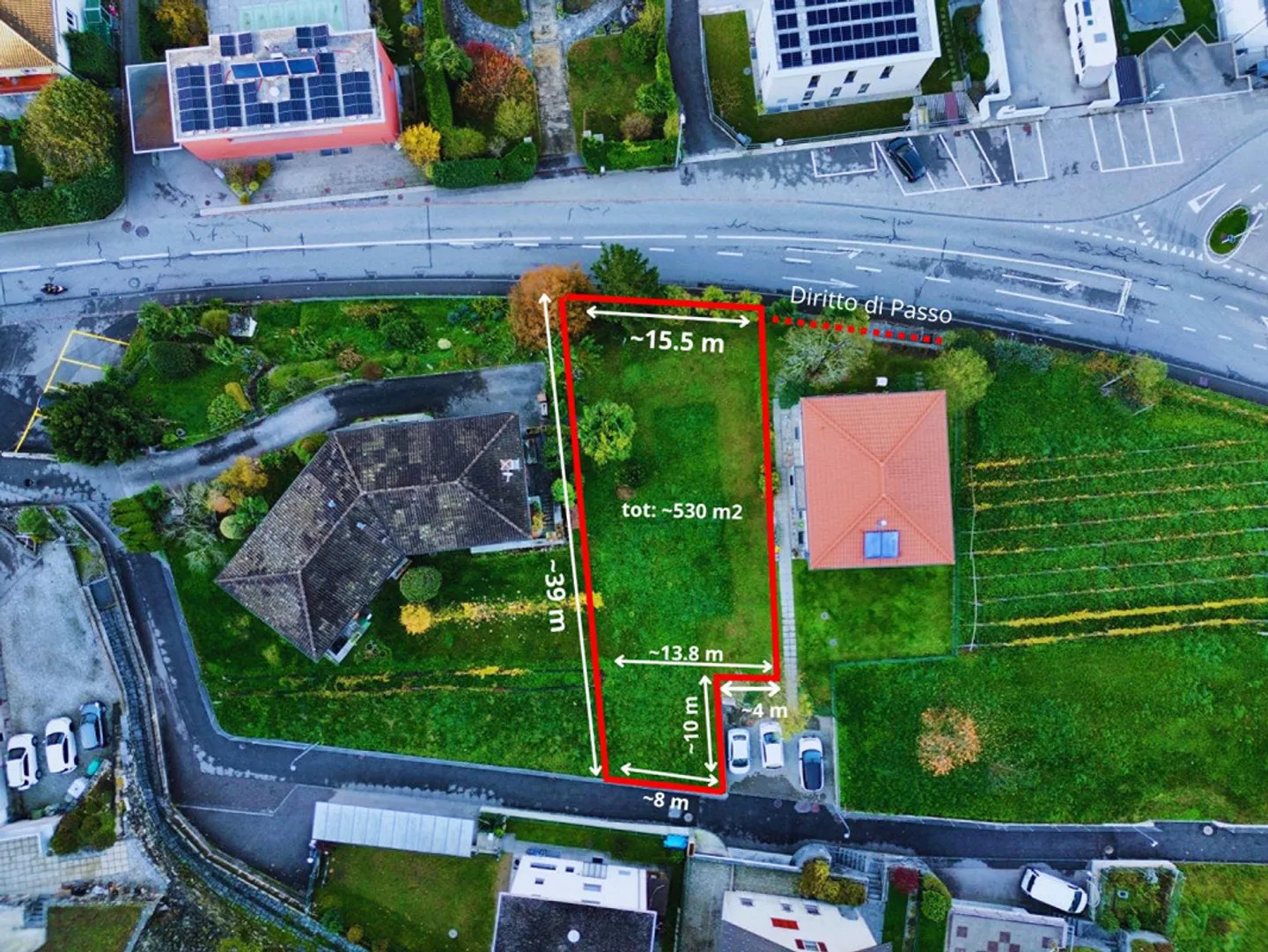 Terreno edificabile di 530 m2, con accesso diretto | 530 m2 Baugrundstück, mit direkter Zufahrt - Foto 1 di 2