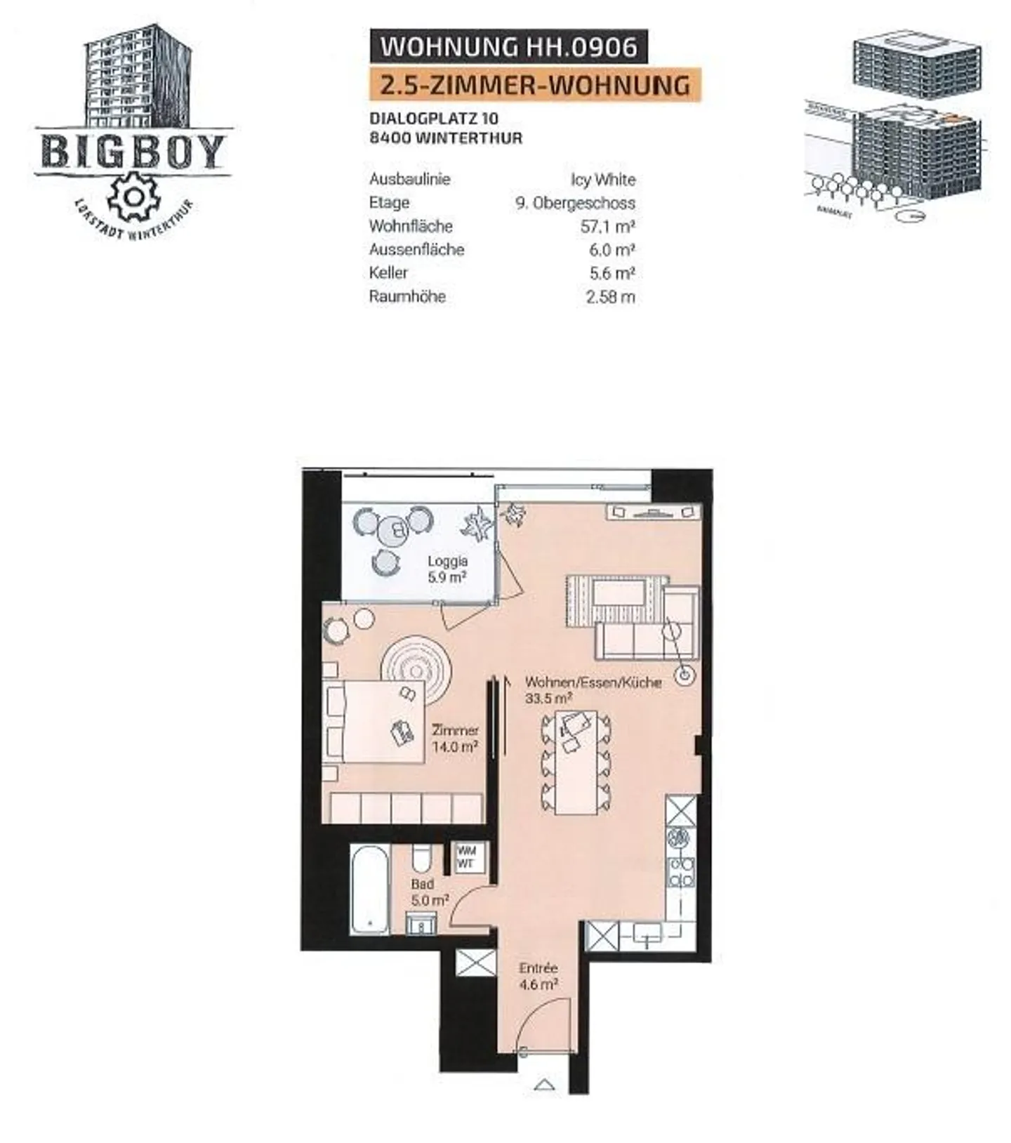 Modern 2.5-room apartment in Lokstadt - Photo 7 of 7