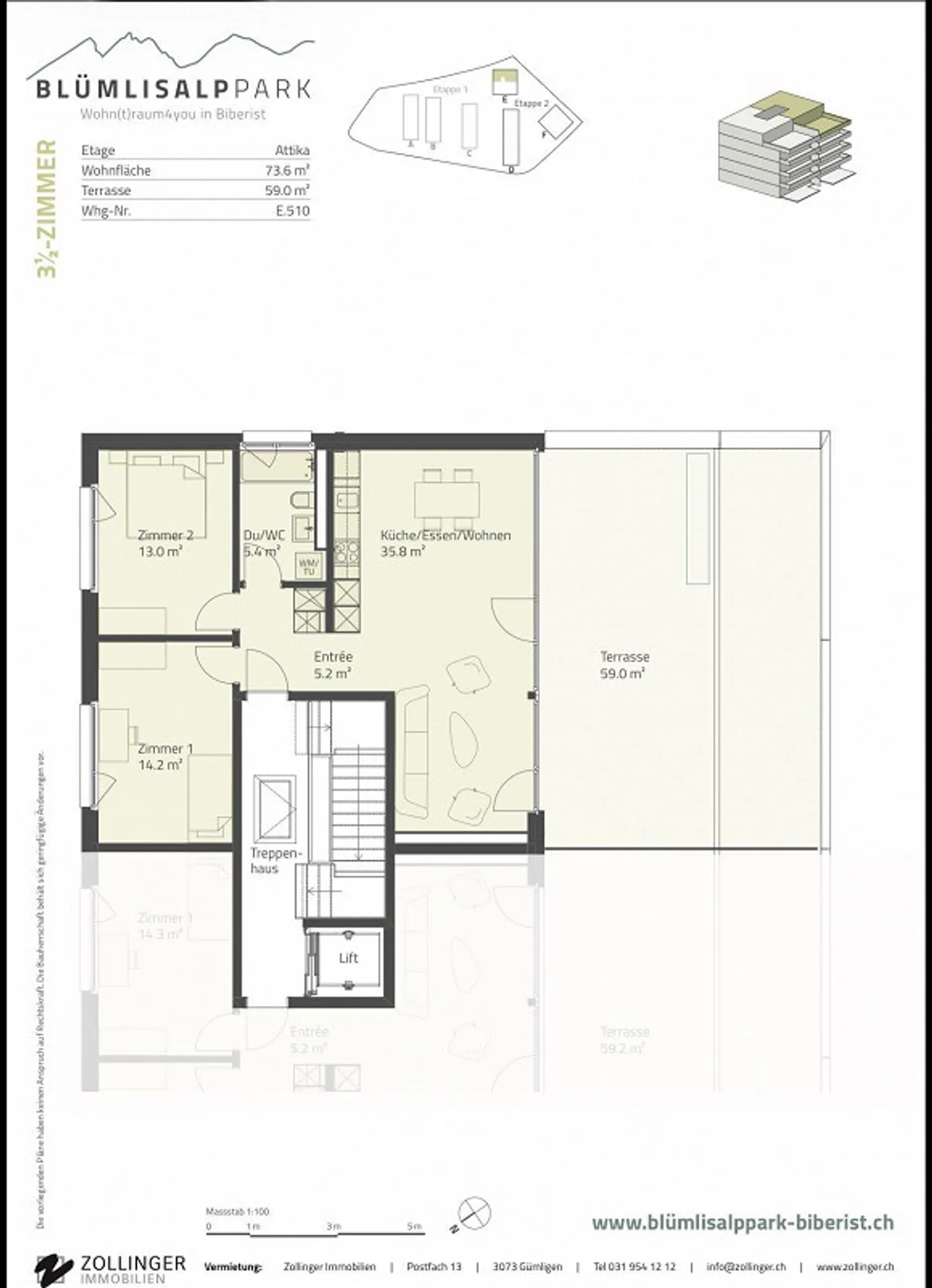 Moderno appartamento attico di 3,5 locali a Biberist con standard Minergie - Foto 6 di 7