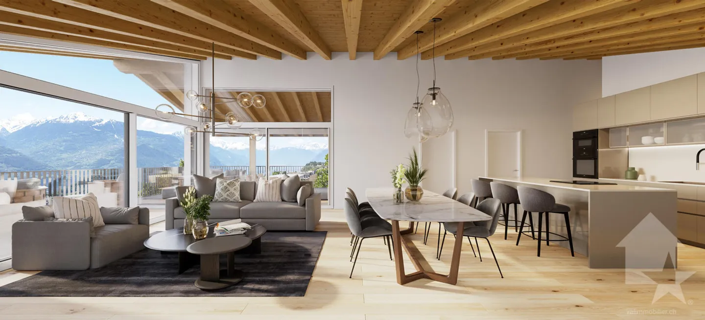 Superb Attic Apartment 4.5 Rooms, New, with Stunning View, Quiet, Optimal Sun Exposure - Photo 10 of 12