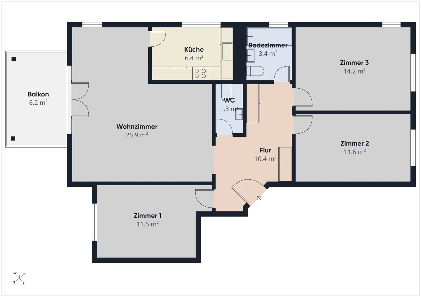 Zentrale 4.5 Zimmer Wohnung - Foto 8 von 8