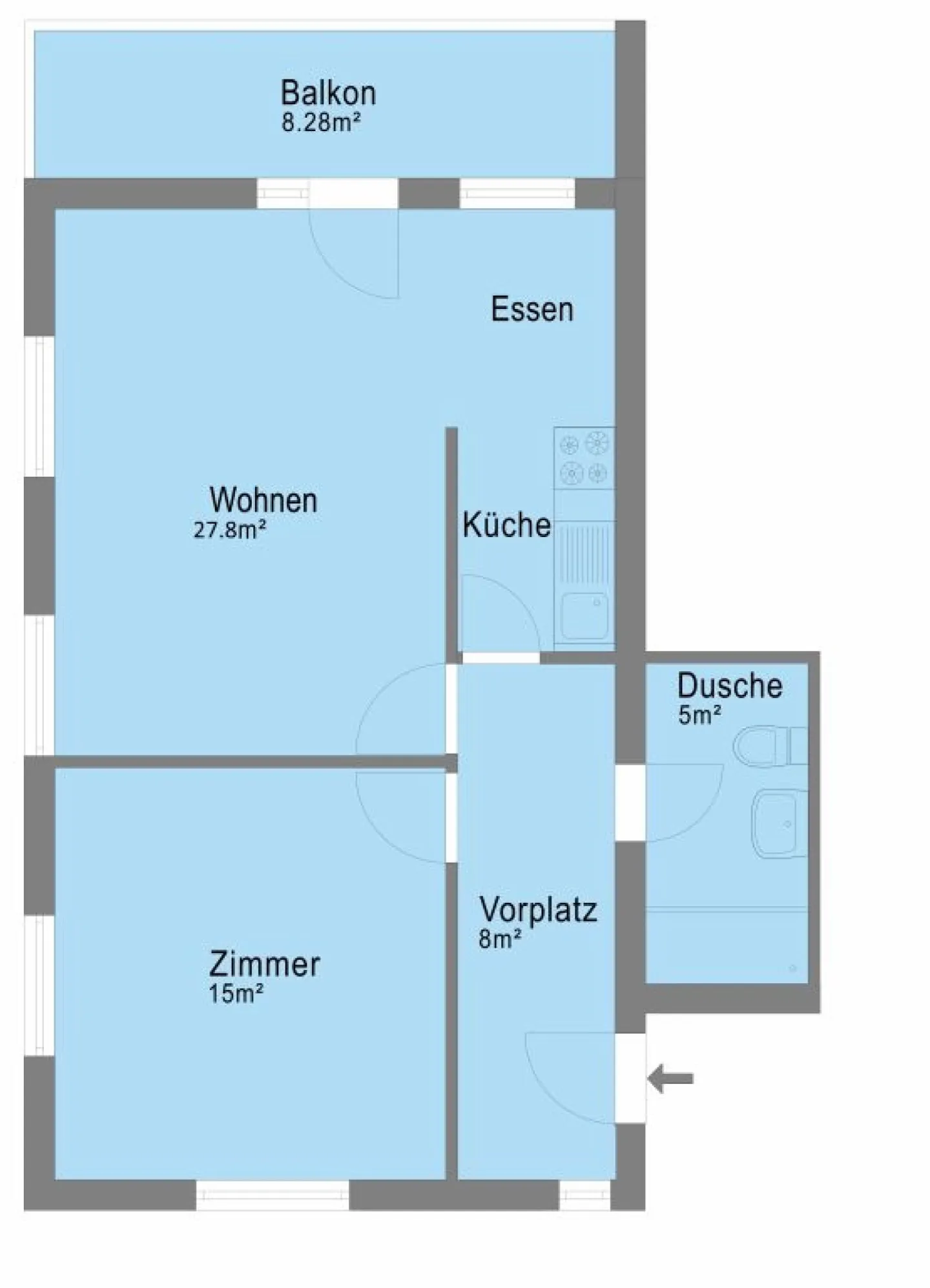 2-Zimmer-Wohnung mit Sicht ins Grüne - Foto 7 von 7
