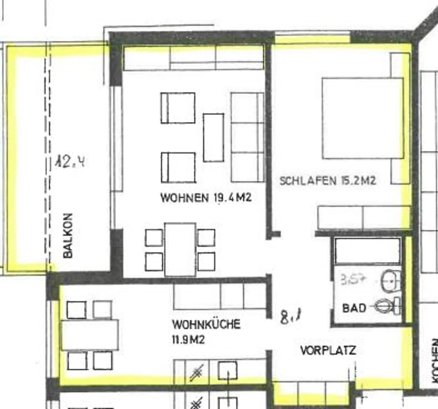 2.5-room apartment on the 1st floor for rent in 8048 Zurich - Photo 8 of 8