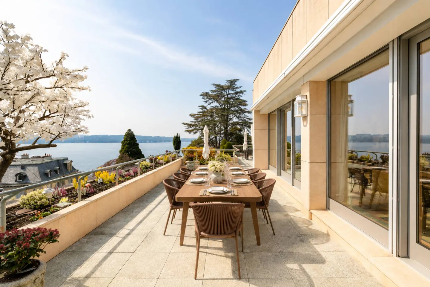 Magnifique appartement avec terrasse surplombant le lac - Foto 1 di 12
