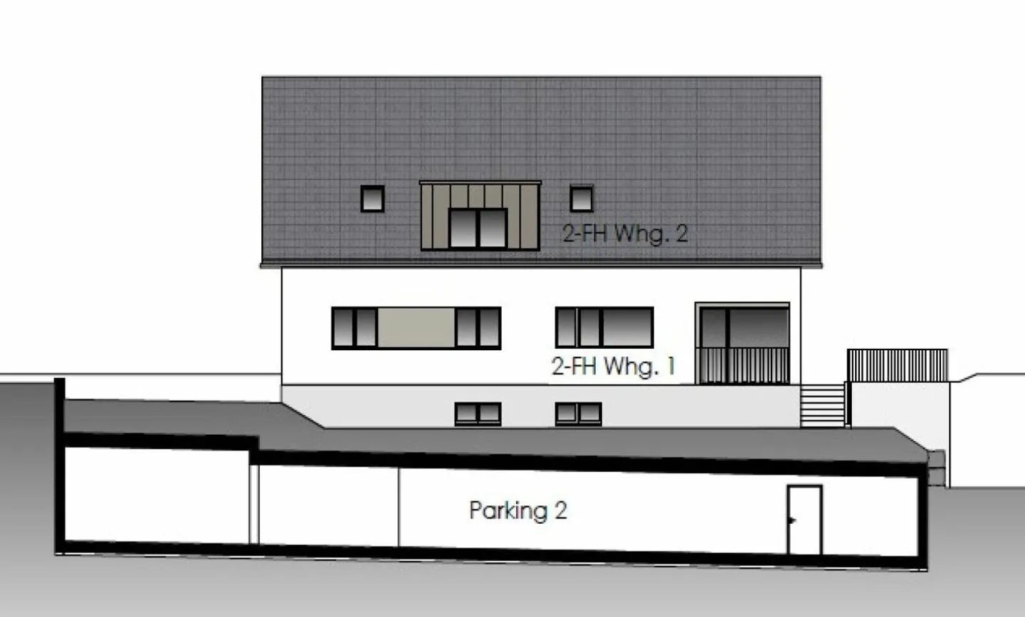Casa bifamiliare di 6 1/2 stanze con area di terreno utilizzabile - Foto 7 di 8