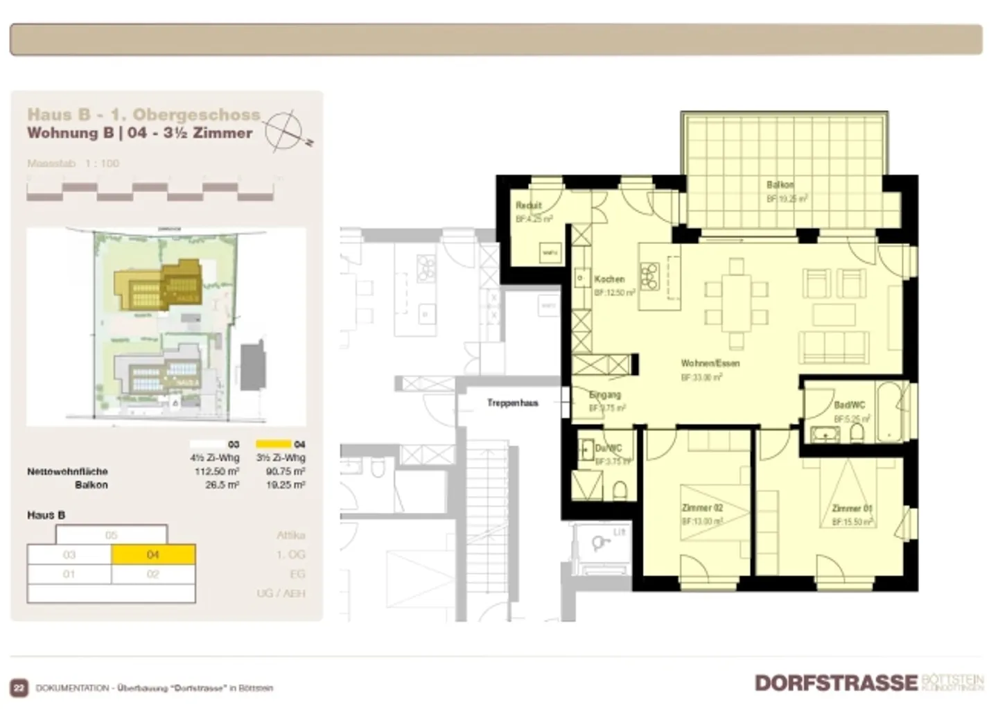 «Dorfstrasse 3.5 Zimmer 1 OG Haus B04» - Foto 10 von 13