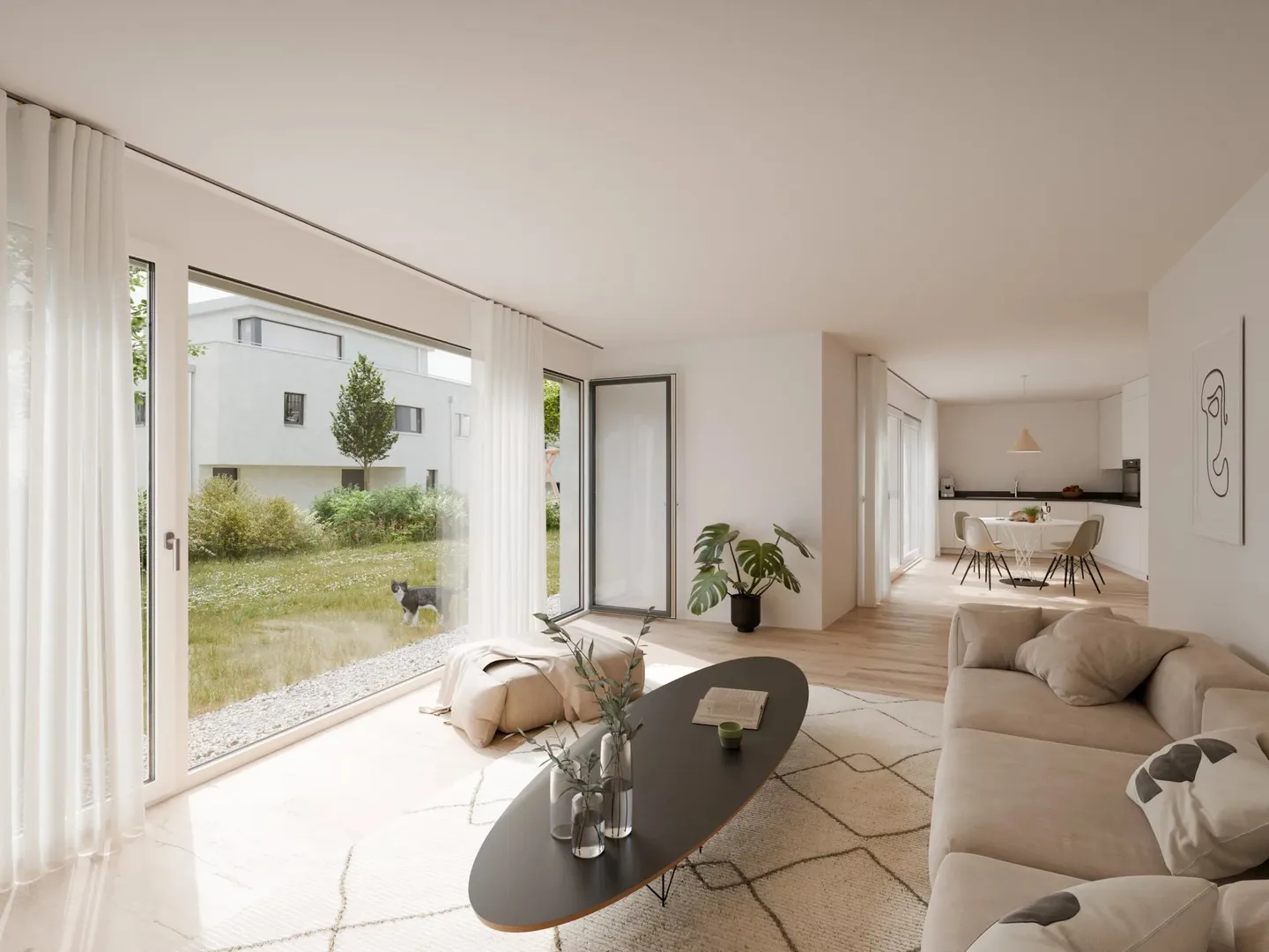 Les Capites - 5,5-Zimmer-Wohnung mit Garten - Foto 4 von 7