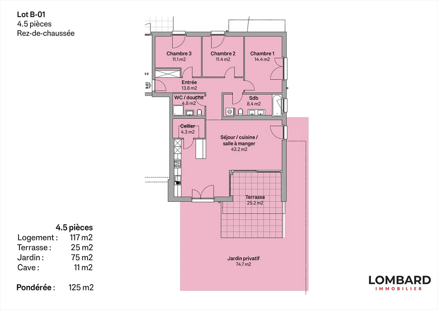 New 4.5-room apartment with garden - Photo 5 of 5