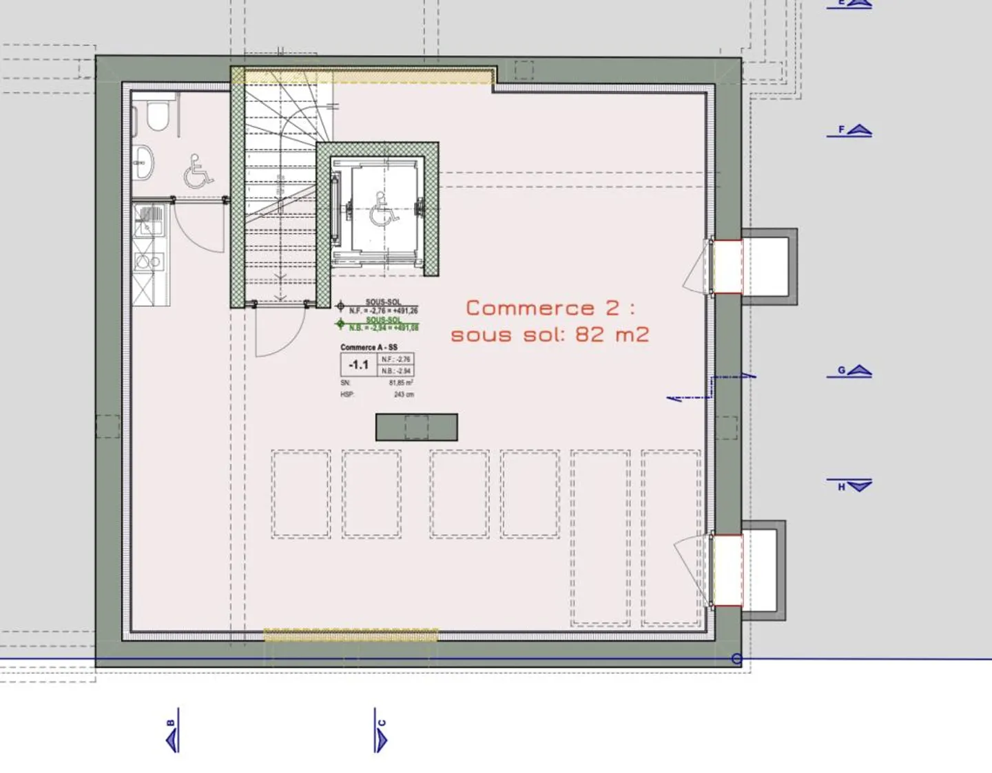 Arcade/Büro/Geschäftsraum zu vermieten 100 & 130 m2 ca. - Foto 9 von 11