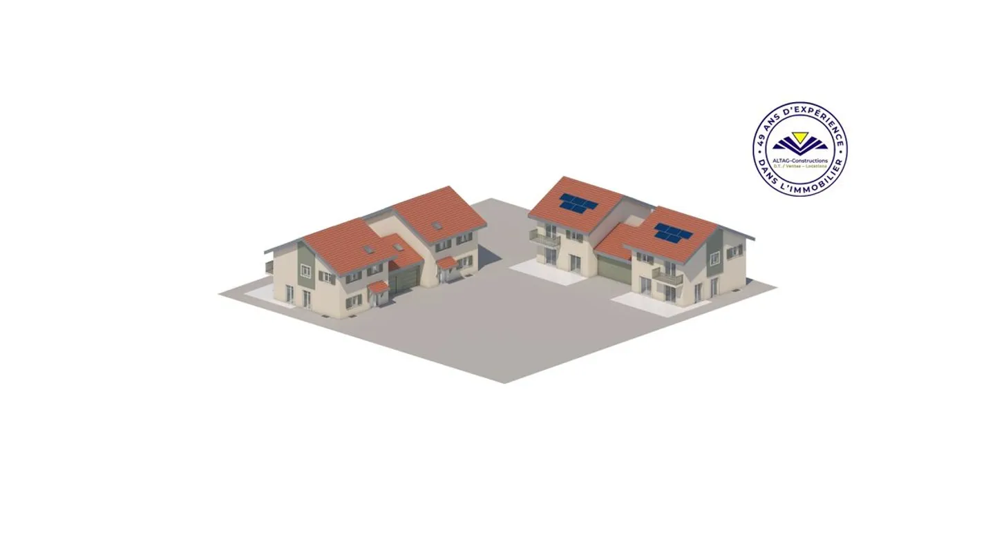 4 semi-detached villas with garages for sale in Grens from CHF 1,950,000.- - Photo 1 of 7