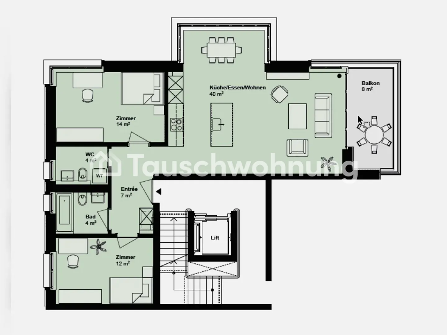 New 3.5-room apartment in Zurich District 6 for exchange - Photo 5 of 5
