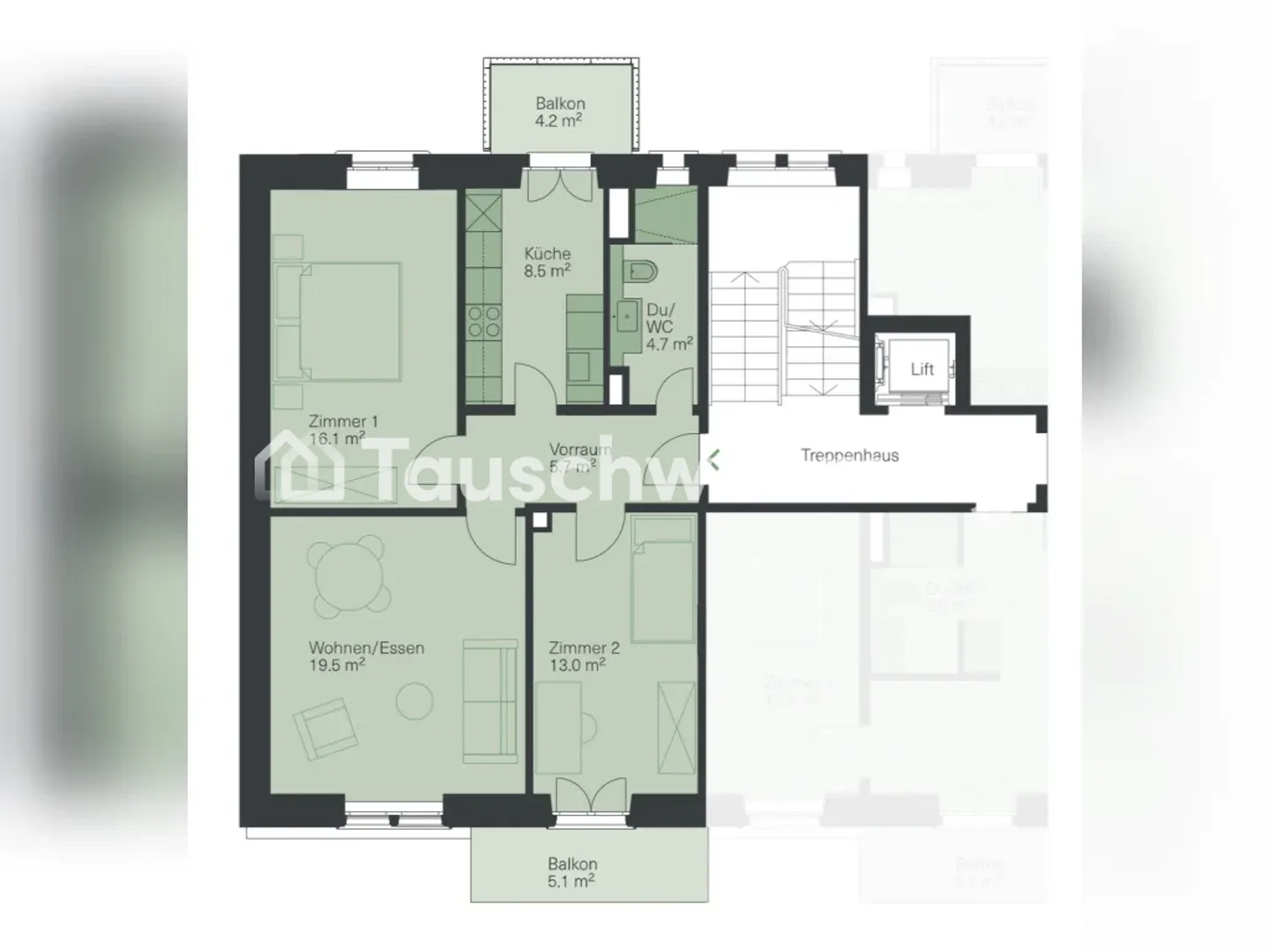 Modern apartment in Zurich District 2 for exchange - Photo 7 of 7