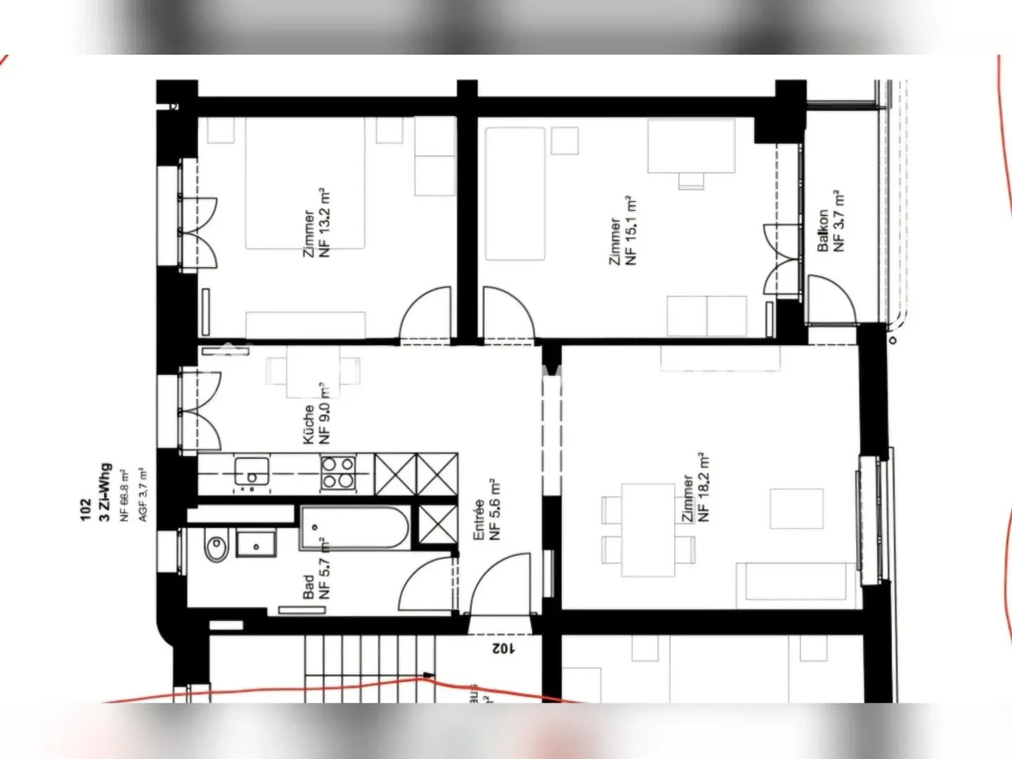 Charmante 3-Zimmer Wohnung - Foto 2 von 5