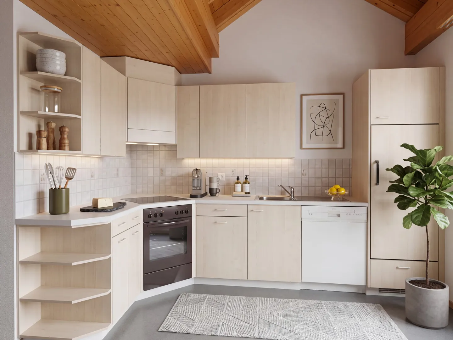 Appartement sous les toits lumineux de 3,5 pièces avec vue à Wald AR à louer - Photo 1 sur 8