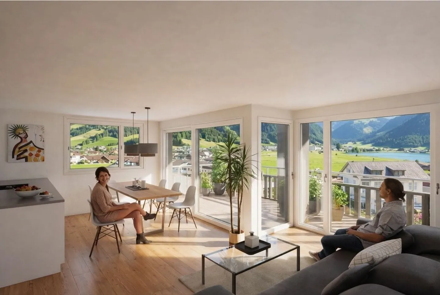 Appartement de jardin 5,5 pièces avec vue sur le lac à Euthal - acheter - Photo 3 sur 6