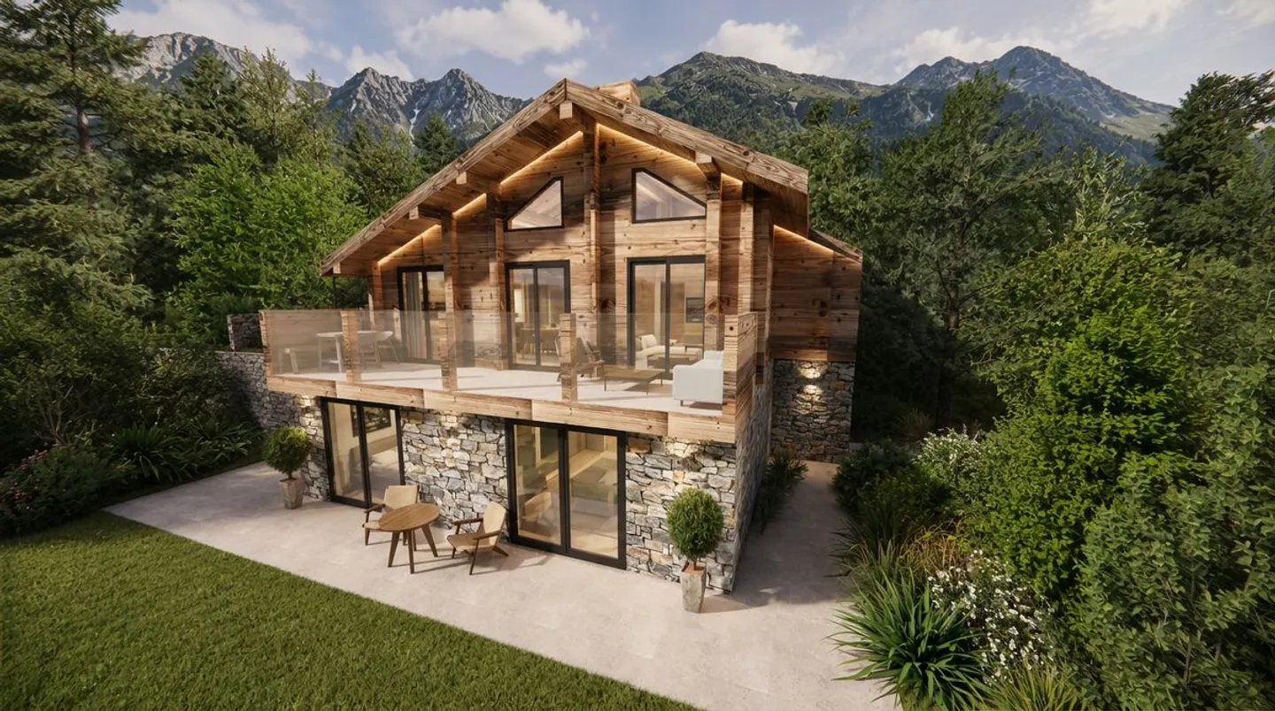 Außergewöhnliches Renovierungsprojekt: Unabhängiges Chalet in der Nähe des Zentrums von Crans mit großem Potenzial - Foto 1 von 8
