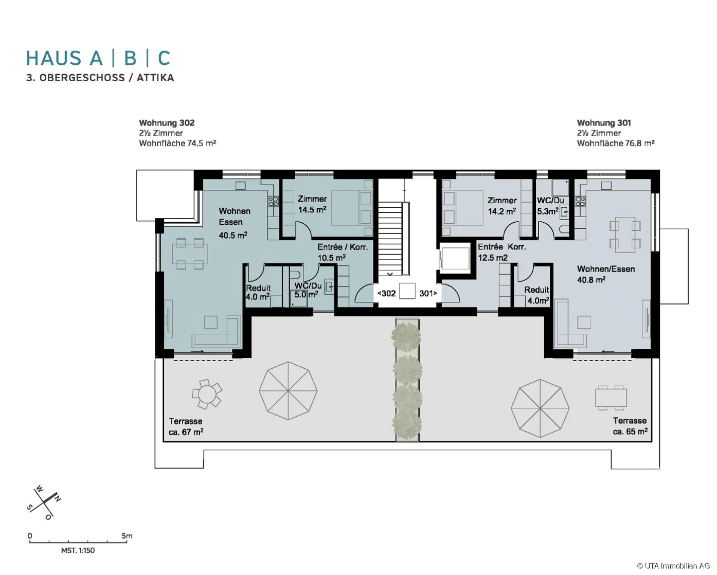 Attraktive 2.5- Zimmer-Neubau-Attikawohnungen an ruhiger und zentraler - Foto 4 von 4