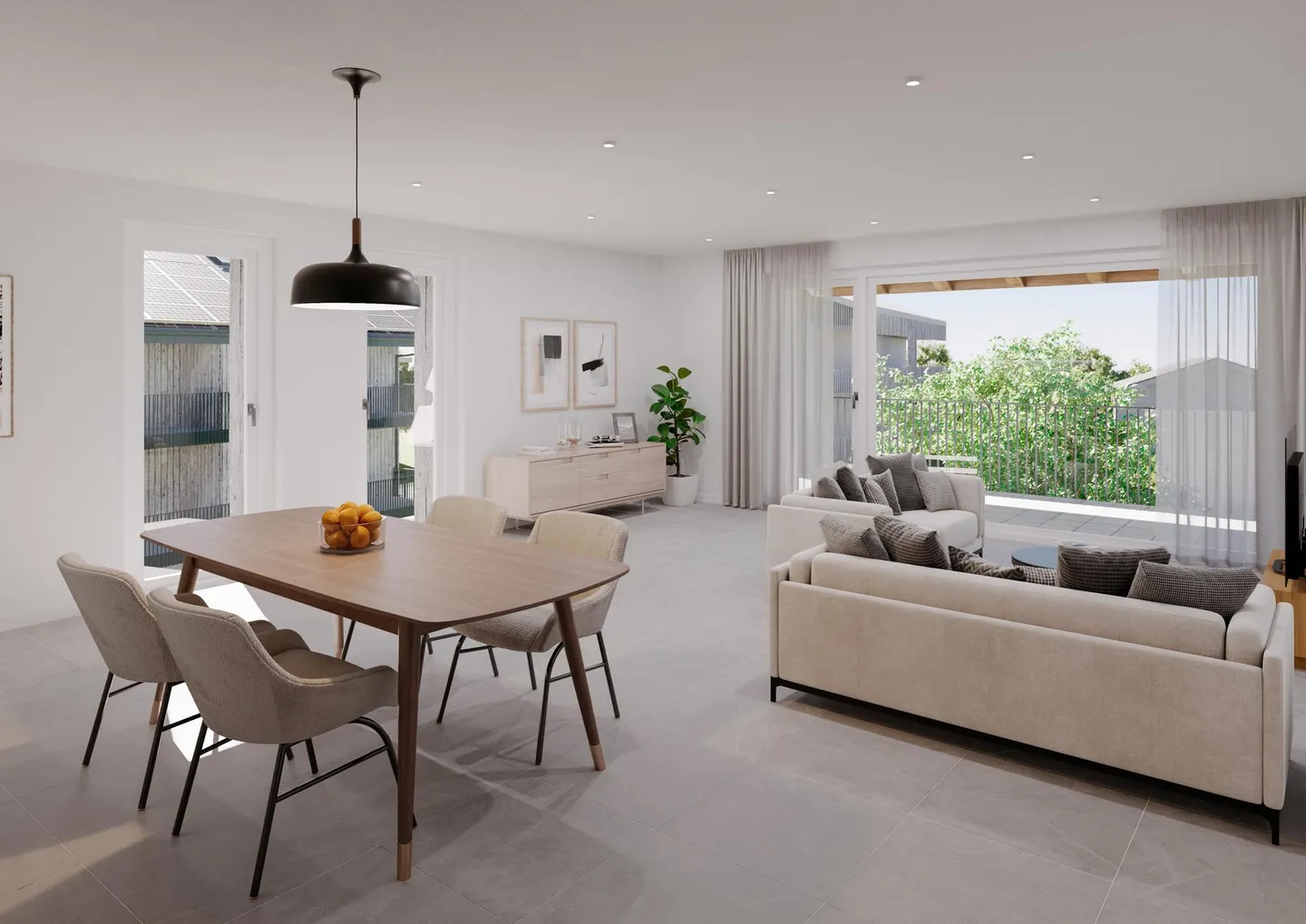 Zu vermieten in Duillier - Neue 2,5-Zimmer-Wohnung mit großem überdachten Balkon - Foto 1 von 3