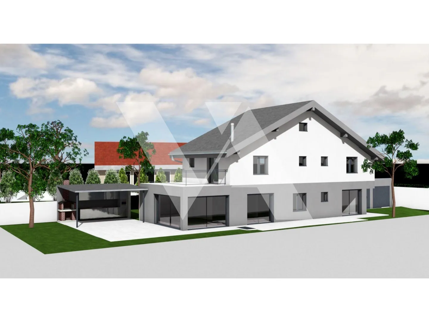 In vendita su progetto - Villa indipendente con garage doppio, in costruzione. - Foto 1 di 1